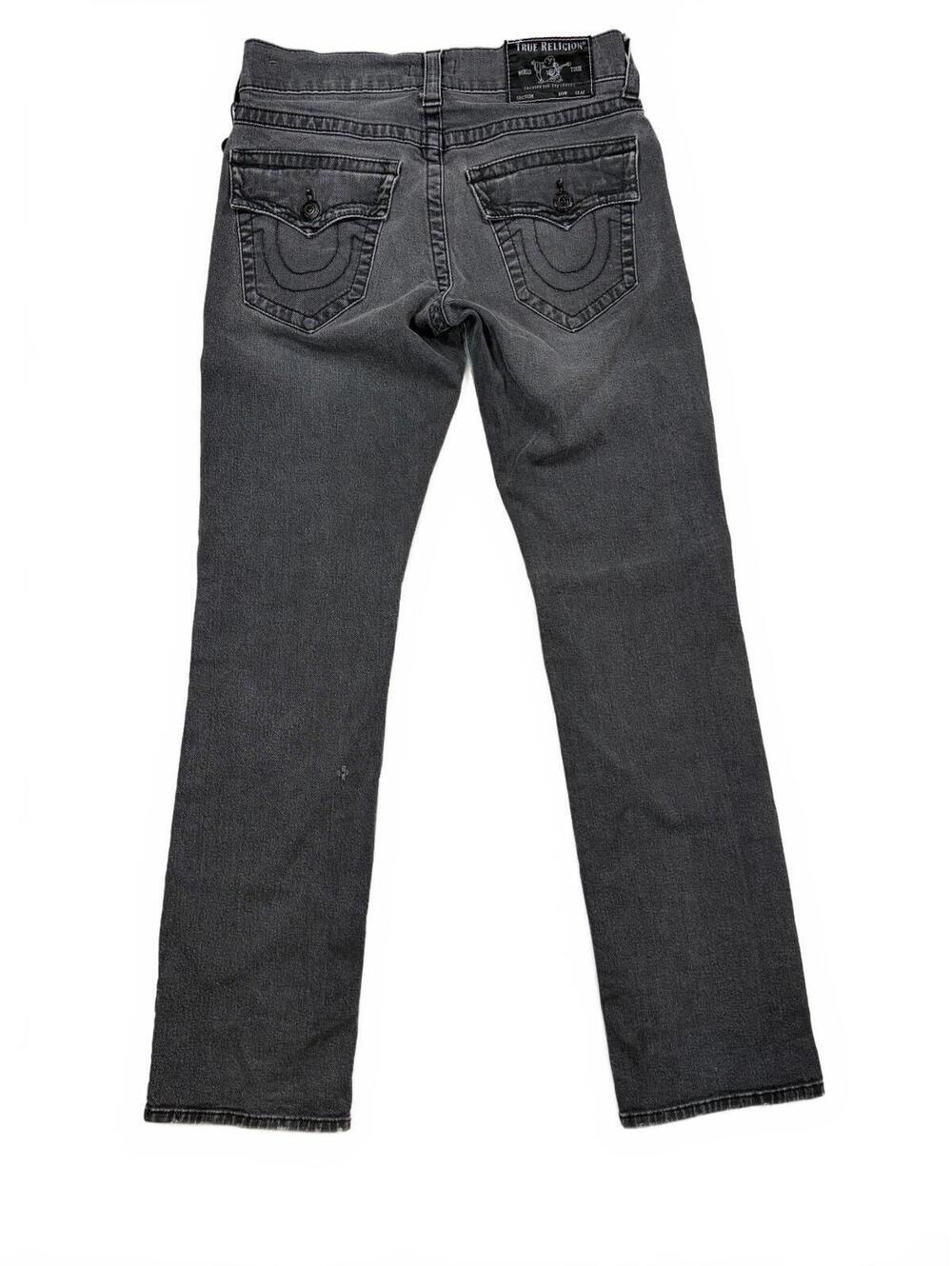 True Religion Ricky Straight Leg Jeans - Size 30 x 32 Black Denim Flap Pockets